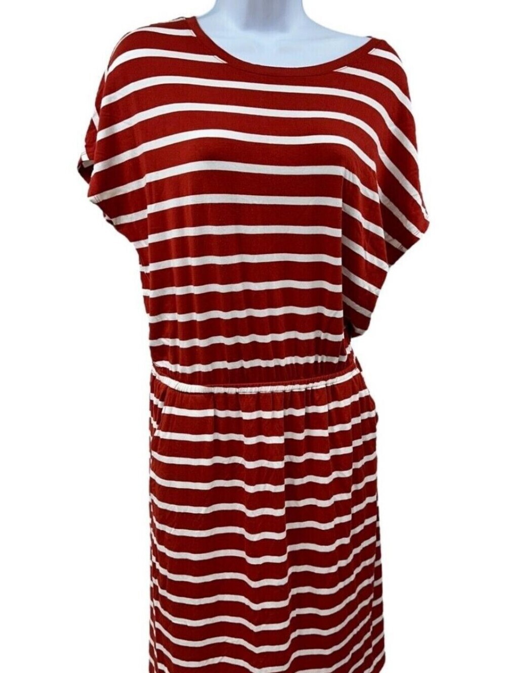 Banana Republic short-sleeve red and white striped t-shirt dress - Picture 2 of 6